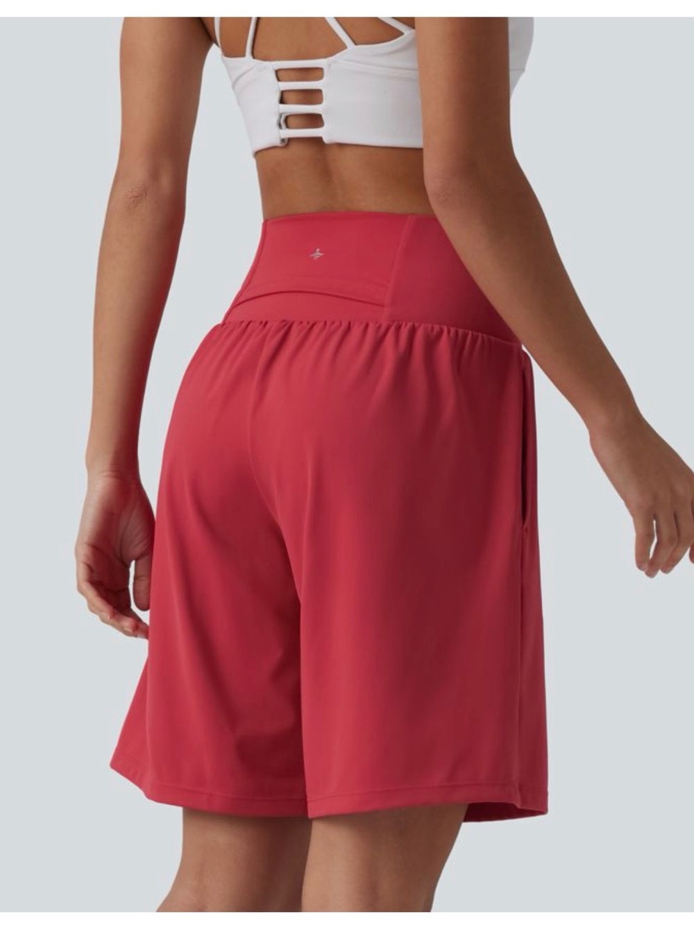 Halara SoftlyZero Airy Super High Waisted 2-in-1 Yoga Shorts 9” w pockets BLACK - Picture 7 of 10